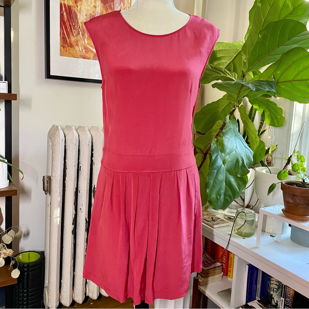 Theory Mauve Pink Halleli Glowing Silk Dress
